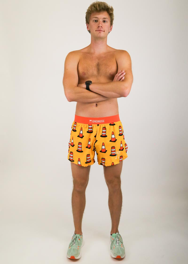 Men's Traffic Cones 4" Half Split Shorts