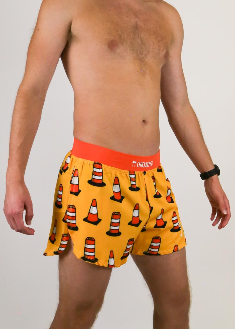 Men's Traffic Cones 4" Half Split Shorts