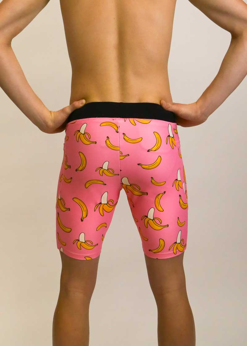 Back view of the men's 8 inch compression half tights.