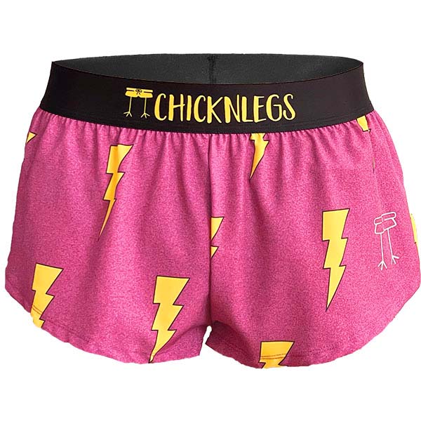 Women's Hot Pink Bolts 1.5 Split Shorts – ChicknLegs