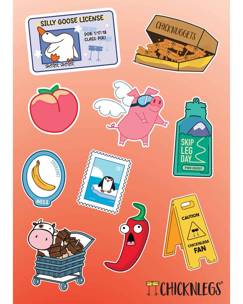 Red Waterproof Vinyl Sticker Pack – ChicknLegs