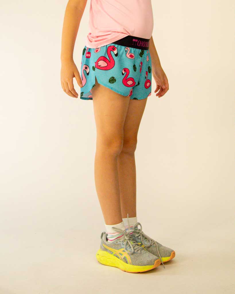 Girls' Blue Flamingo Running Shorts – ChicknLegs