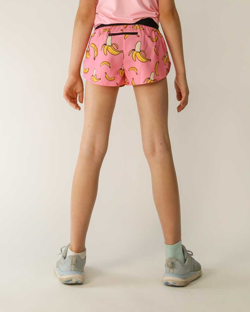 Girls' Pink Bananas Running Shorts | ChicknLegs