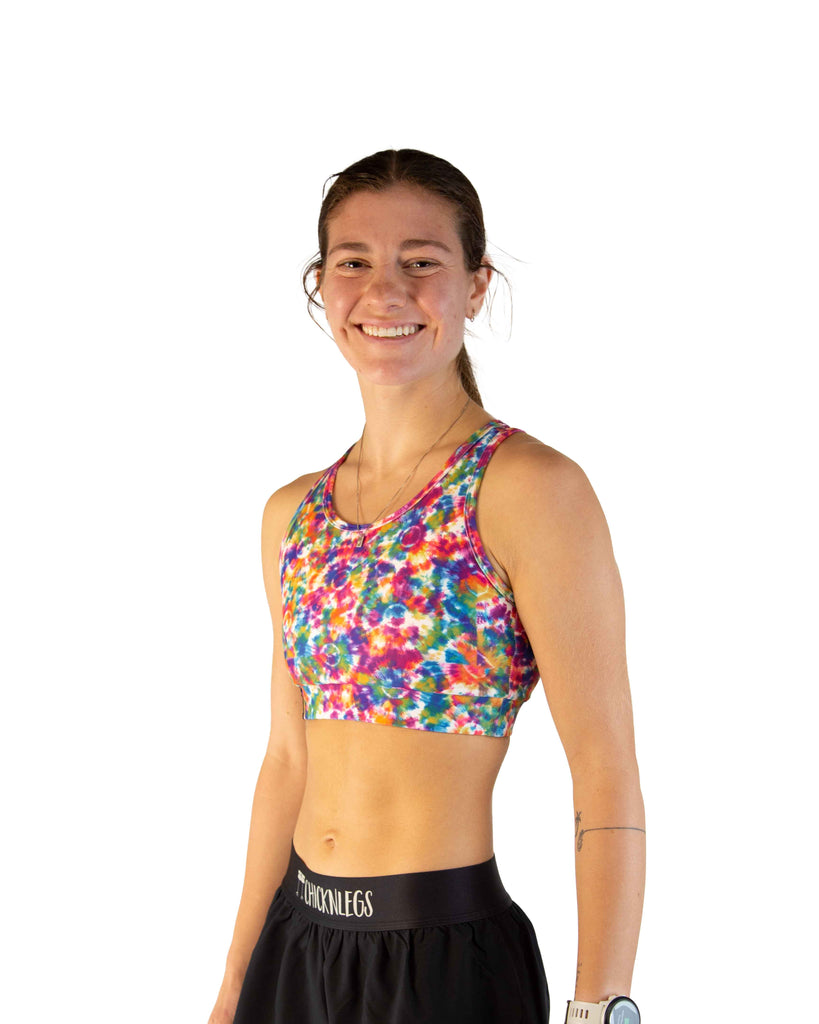 Left side view of ChicknLegs Women’s OG Sports Bra showing the smooth, streamlined silhouette and lightweight performance material.