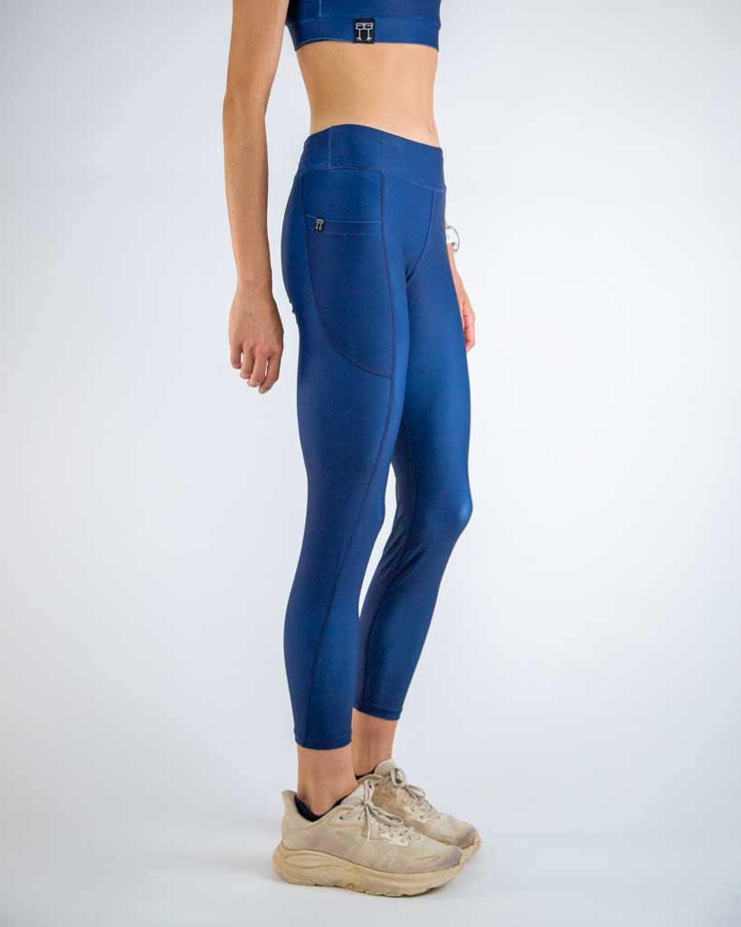 Right side view of ChicknLegs Women’s Leggings highlighting the side pocket, mid-rise waistband, and soft, flexible material designed for comfort and mobility.