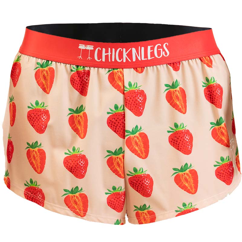 Men's 2 inch strawberry szn split running shorts from ChicknLegs.