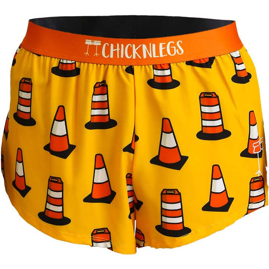 ChicknLegs traffic cones 2 inch split running shorts.
