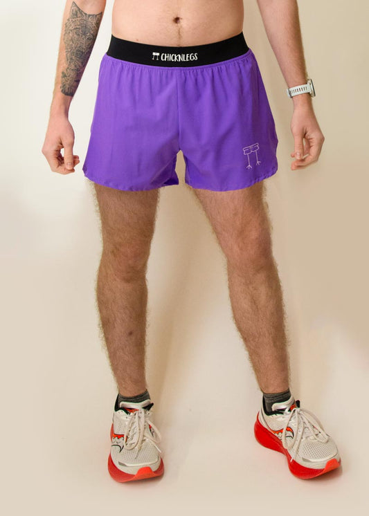Men's Purple 4" Half Split Shorts