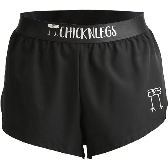 ChicknLegs men's 2 inch black split running shorts.