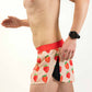 Left side view of the men's strawberry split running shorts from ChicknLegs.