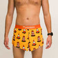 Front view of the men's 2 inch traffic cone split running shorts from ChicknLegs.
