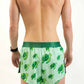Back view of the men's 2 inch split running shorts with a sea turtles design.