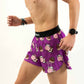 Left side view of the men's 4 inch choccy cows running shorts from ChicknLegs.