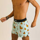 Side view of the men's 4 inch swaggy chickens running shorts from ChicknLegs.
