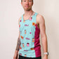 Side view of the men's PB&J performance running singlet.
