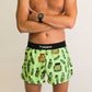 Front closeup view of the men's 4 inch pickle running shorts from ChicknLegs.