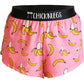 Ghost image of the men's pink bananas printed running shorts from ChicknLegs.