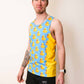 Side view of the men's rubber ducky performance singlet.