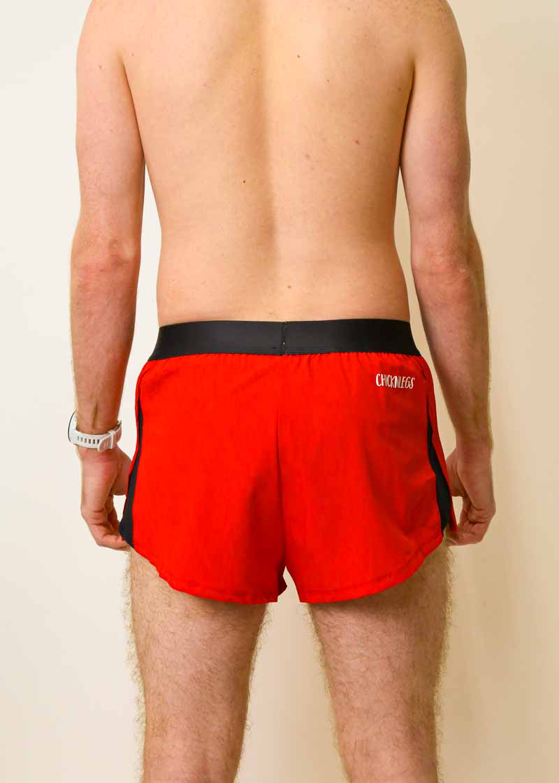 Men's Red 2" Split Shorts