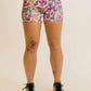 Front closeup view of the ChicknLegs Tie-Dye 3 inch compression running shorts.
