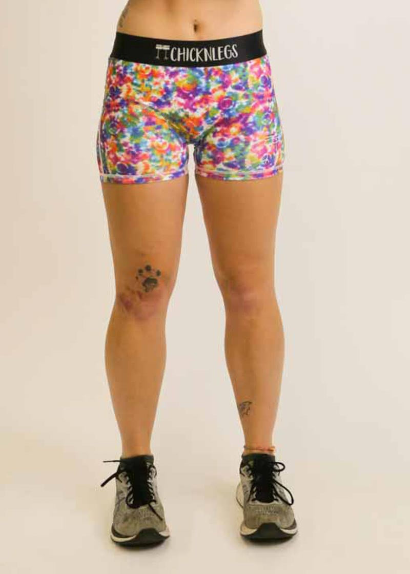 Women s Tie Dye 3 Compression Shorts ChicknLegs