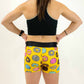 Back view of the women's 3 inch donuts compression shorts from ChicknLegs.