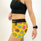 Left side view of the women's 3 inch donuts compression shorts from ChicknLegs.