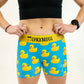 Front view of the women's rubber ducky 3" compression running short from ChicknLegs.