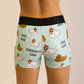 Back view of the women's 3 inch compression running shorts with a chicken design.