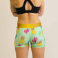 Back view of the women's green llamas 3 inch compression running shorts.