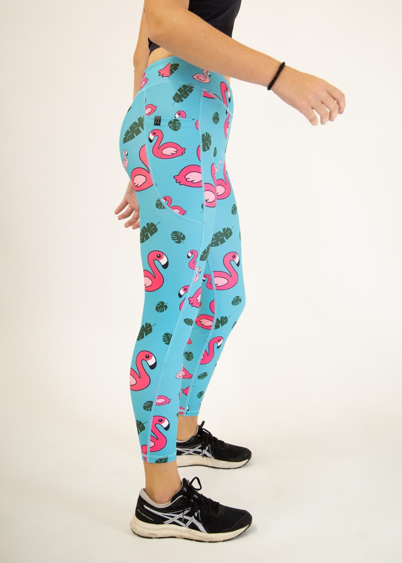 Women's Blue Flamingos Leggings – ChicknLegs