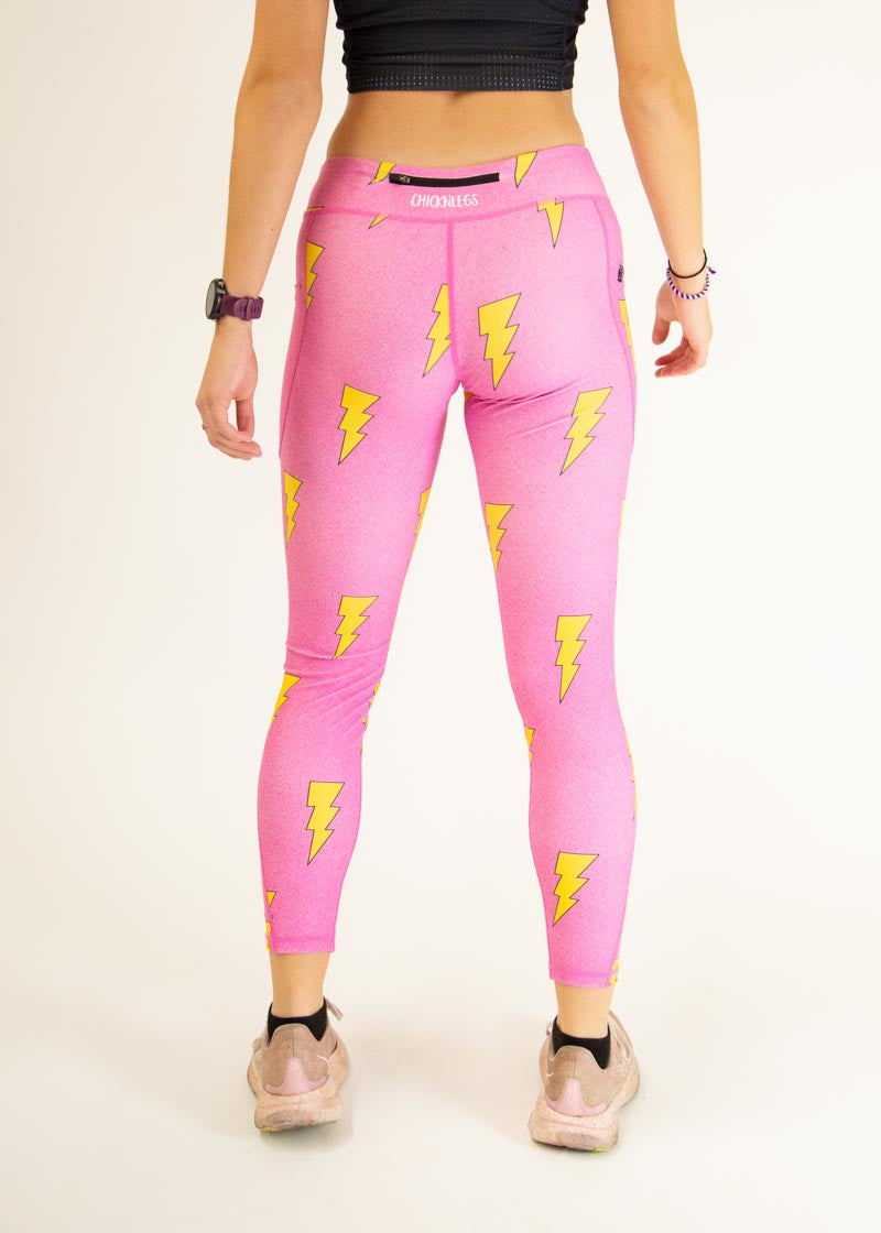 Women's Pink Bolts Leggings – ChicknLegs - Main Image