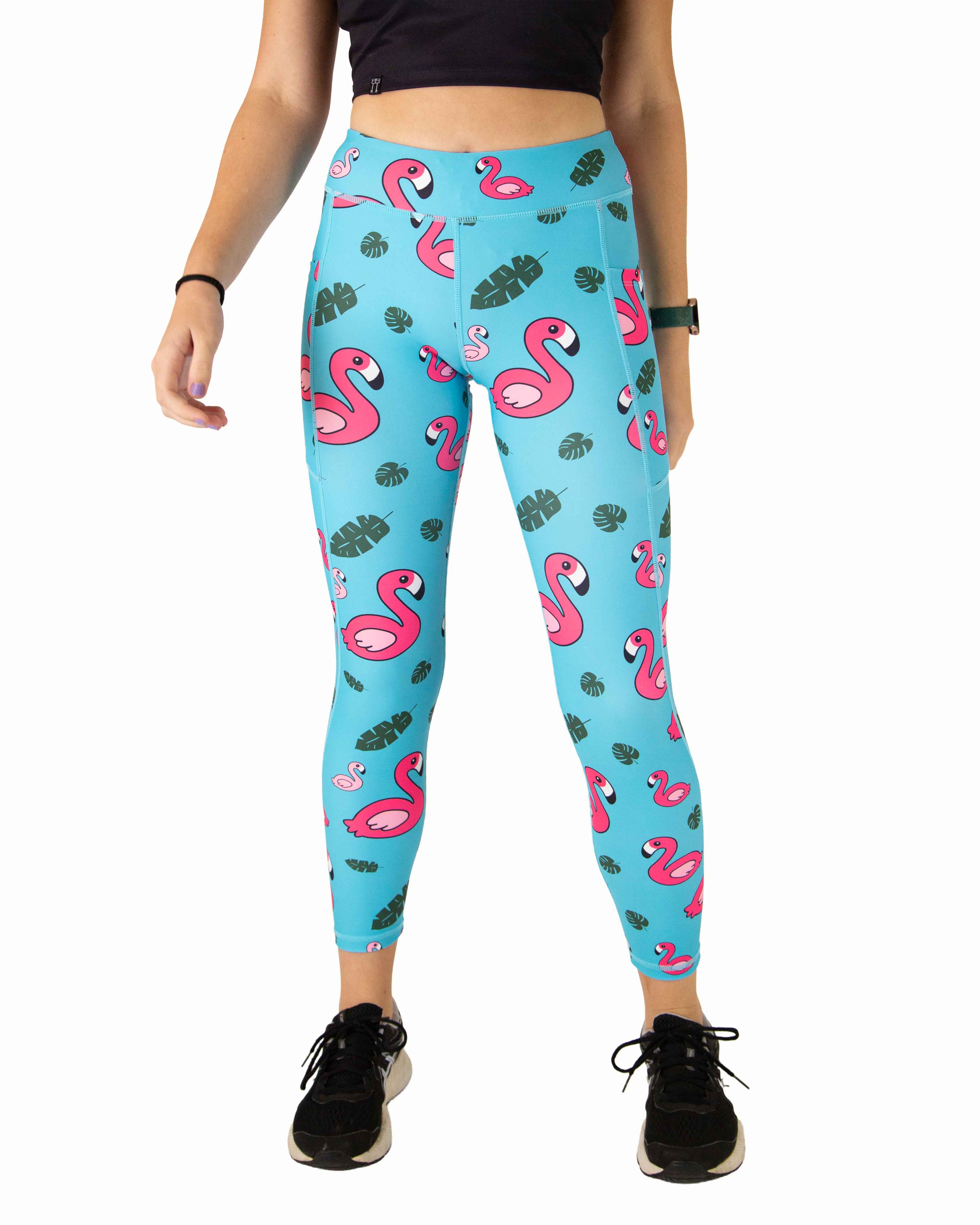 Women's Blue Flamingos Leggings – ChicknLegs