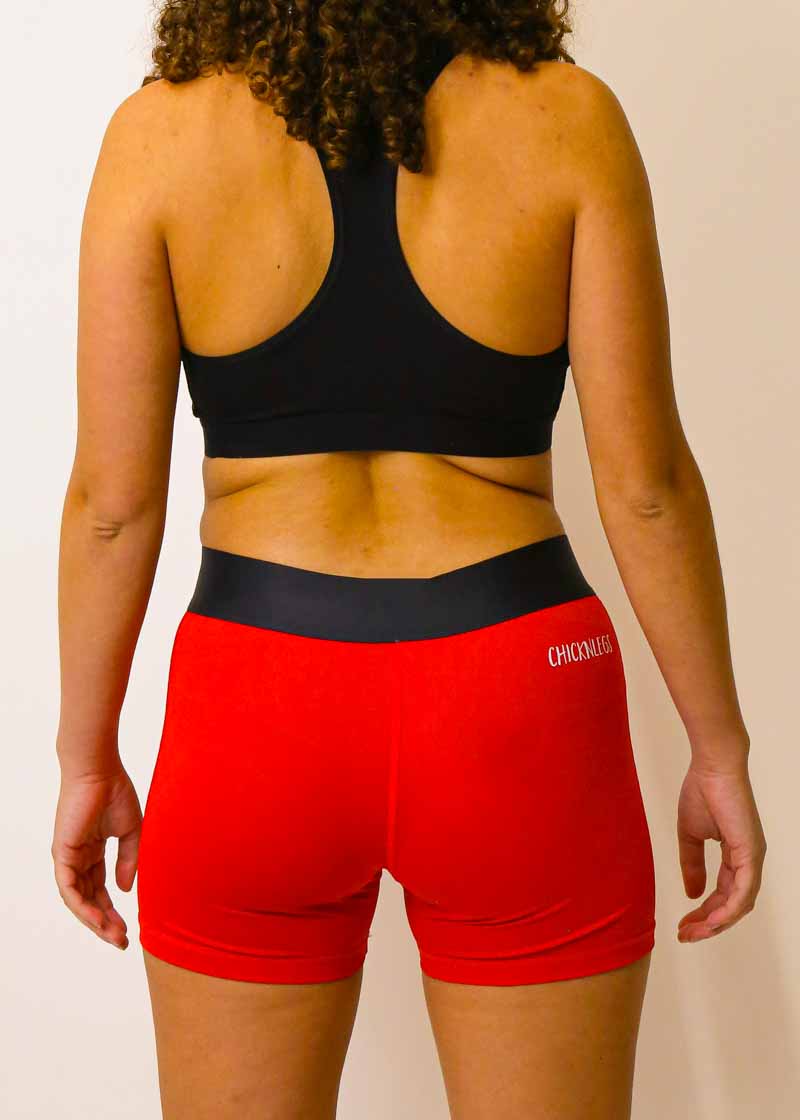 Women's Athletic Shorts - Compression Fit in Red