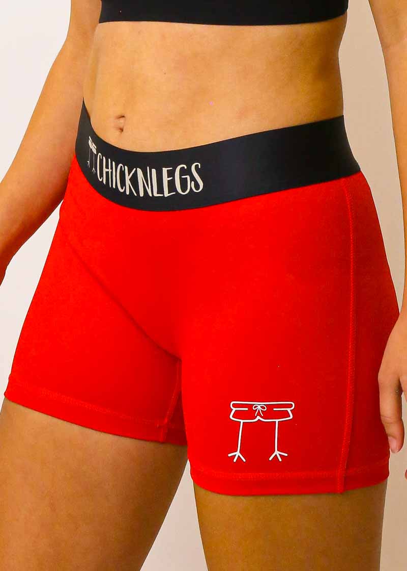 Women's Red 3 Compression Shorts