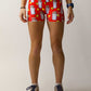 Front view of the women's 3 inch compression burrito shorts from ChicknLegs.