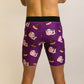Back view of the men's choccy cows 8 inch compression half tights from ChicknLegs.