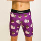 Front view of the men's 8 inch compression choccy cows half tights.
