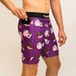 Side view of the ChicknLegs running half tights with a choccy cows design.