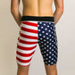 Back view of the men's 8 inch USA half tights from ChicknLegs.