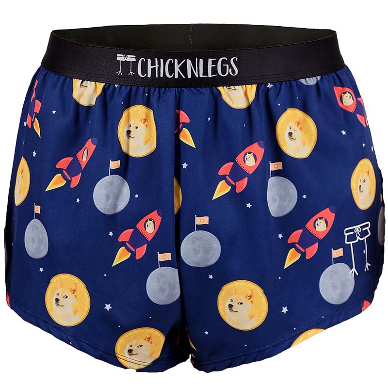 Ghost image of the ChicknLegs men's crypto 2 inch split running shorts.