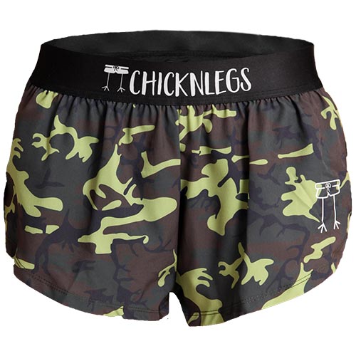 Women's Green Camo 1.5" Split Shorts