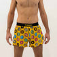 Closeup front view of the men's 4 inch donut running shorts from ChicknLegs.
