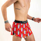 Right side view of the men's 2 inch burrito split running shorts.