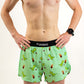 Front view of the men's 4 inch dino half split running shorts from ChicknLegs.
