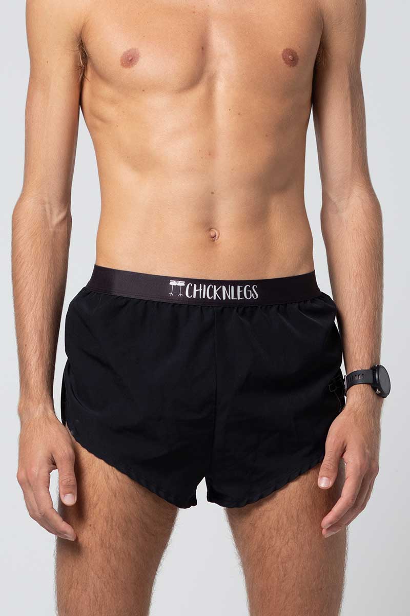 Men's Black 2" Split Shorts