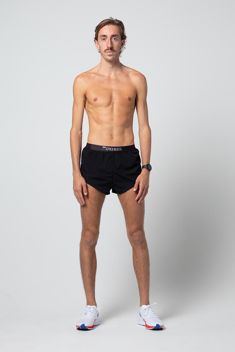 Men's Black 2" Split Shorts