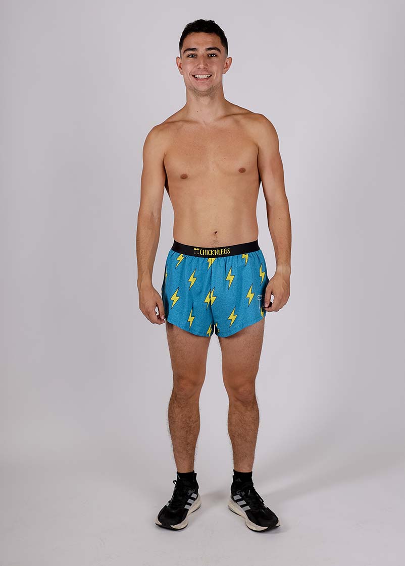 Men's Blue Bolts 2" Split Shorts