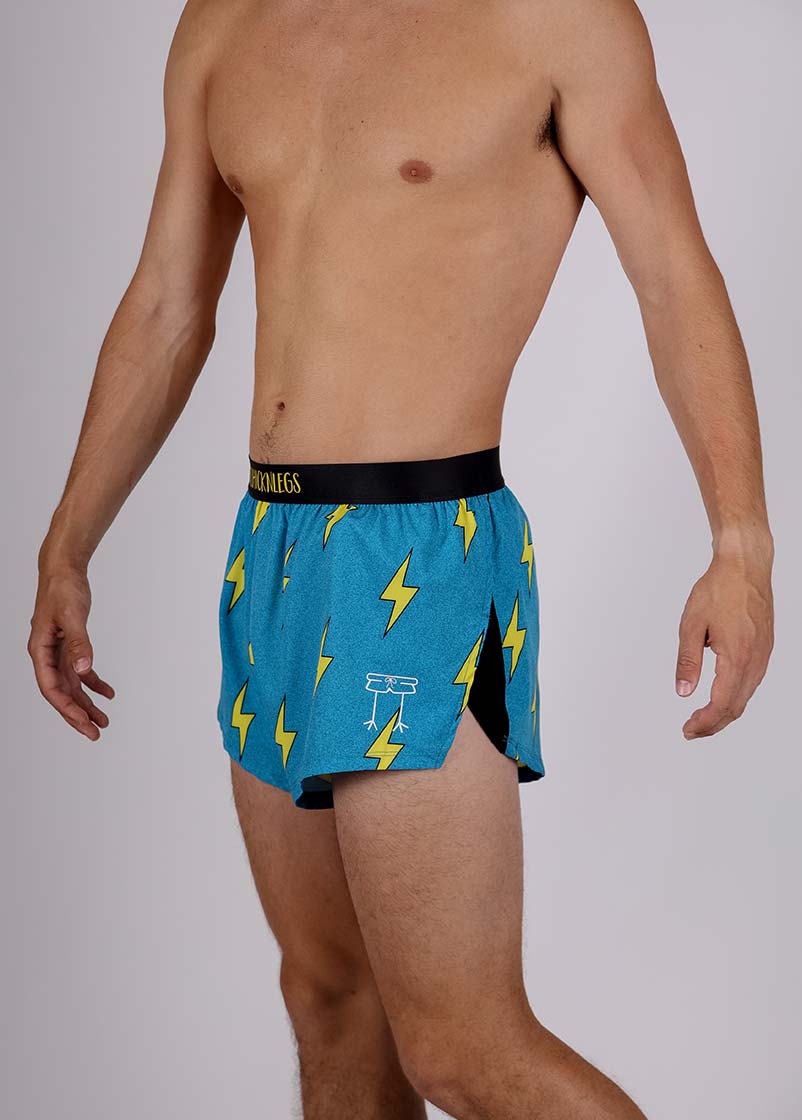 Men's Blue Bolts 2 Split Shorts – ChicknLegs