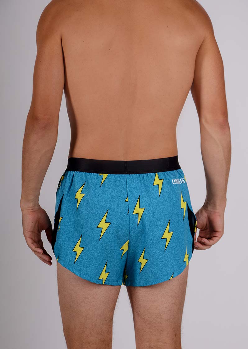 Men's Blue Bolts 2" Split Shorts